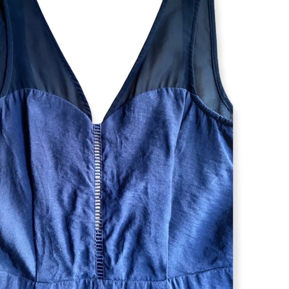 BCBGeneration Navy Blue Romper Shorts Sheer Straps Backless Pockets 2 - Picture 4 of 4